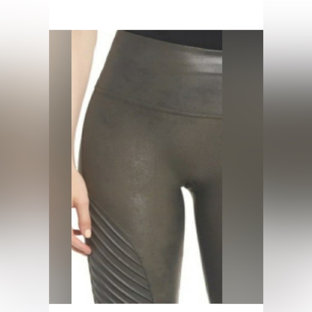 SPANX Moto Faux Leather Leggings Gray Women’s Size S